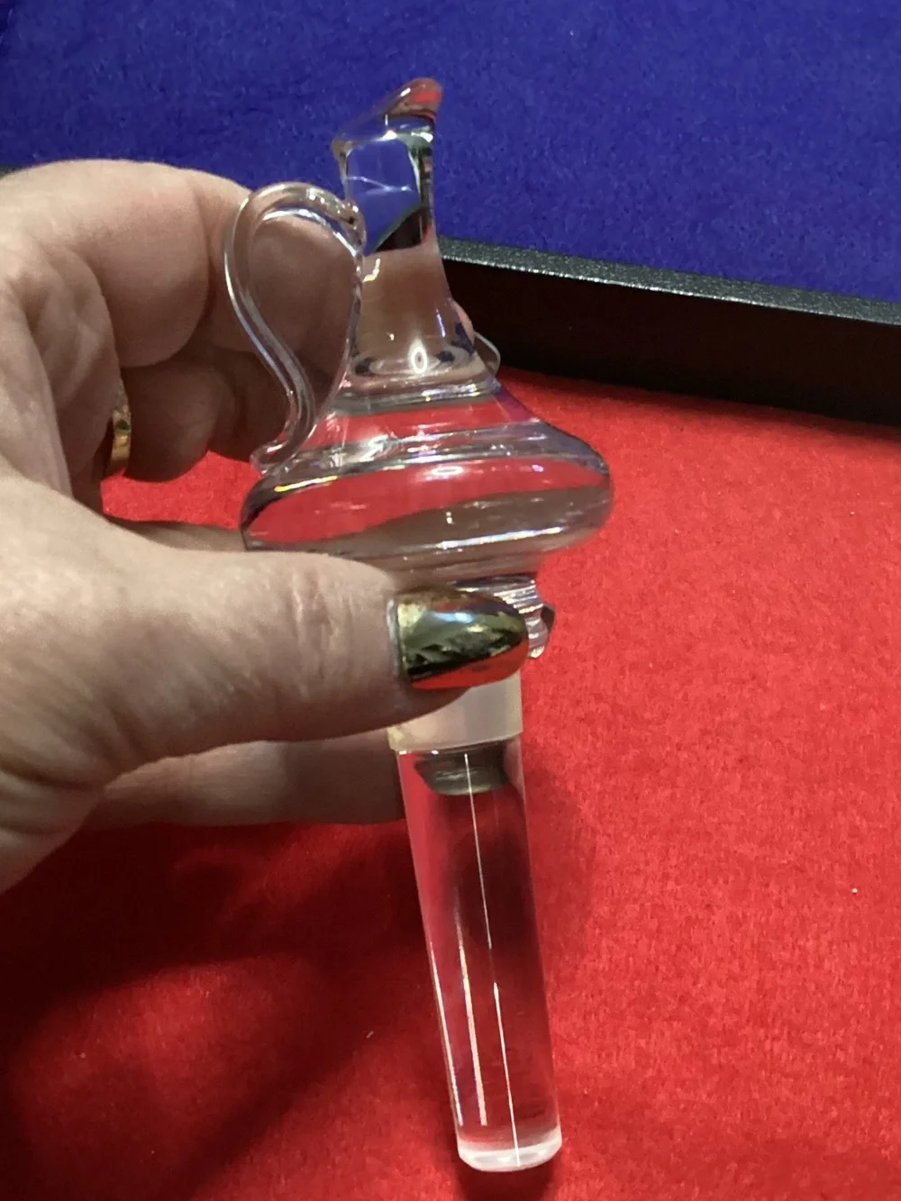 Rare Vintage Mikasa Crystal Decanter Bottle Stopper - Never Used - 6” tall -Gift